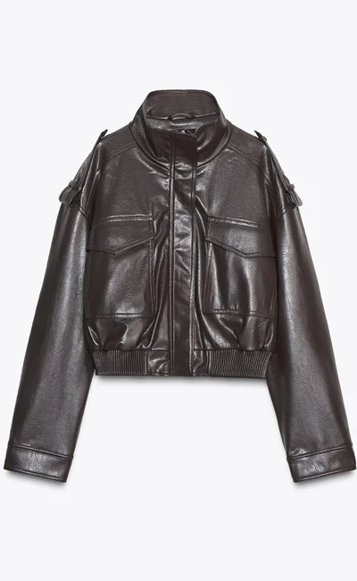 ژاکت فاکس لدر (چرم مصنوعی) زارا اورجینال