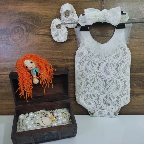 رامپر مجلسی نوزاد ست سفید