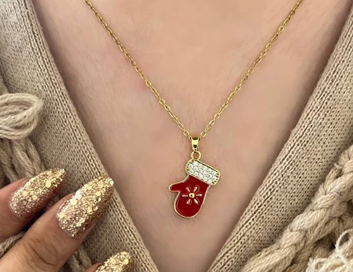 گردنبند کریسمس طرح دستکش