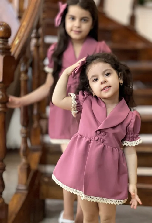 پیراهن دخترانه یقه آرشال
