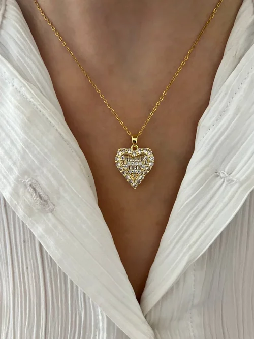 گردنبند قلب طرح طلا